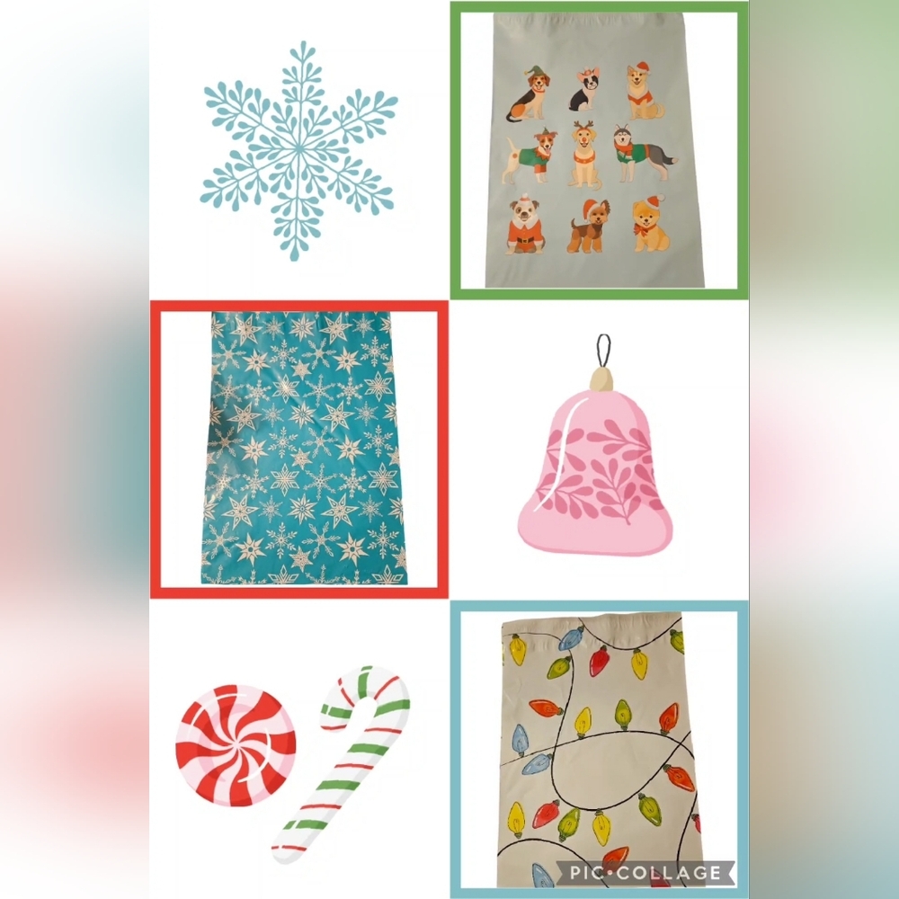 🎄🆕️ POLY MAILERS: 10"x13" Christmas Bundle with 3 Different Designs, Set of 20